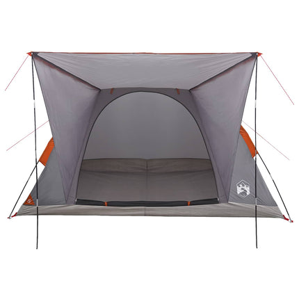 Kamperen Tent Grijs En Oranje 4-Persoons Polyester En Staal