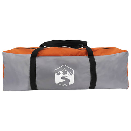 Kamperen Tent Grijs En Oranje 6-Persoons Polyester En Staal