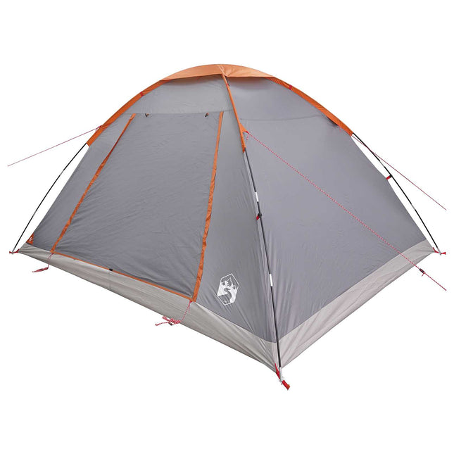 Kamperen Tent Grijs En Oranje 6-Persoons Polyester En Staal