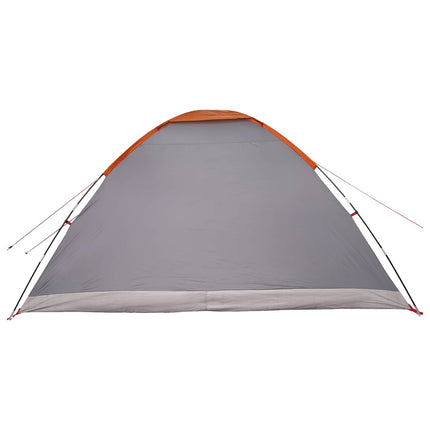 Kamperen Tent Grijs En Oranje 6-Persoons Polyester En Staal