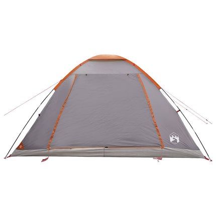 Kamperen Tent Grijs En Oranje 6-Persoons Polyester En Staal
