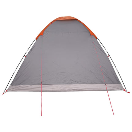 Kamperen Tent Grijs En Oranje 6-Persoons Polyester En Staal