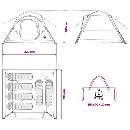 Directe Tent Groen 305 X 275 X 190 Cm Polyester En Staal