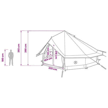 Tipi Tent Met Dak 700 X 700 X 395 Cm Polyester En Staal
