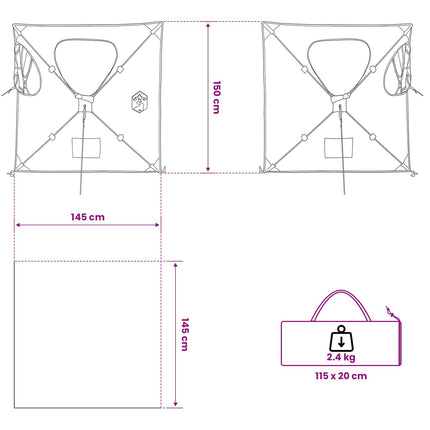 Jacht Tent Legergroen 145 X 145 X 150 Cm Polyester En Staal