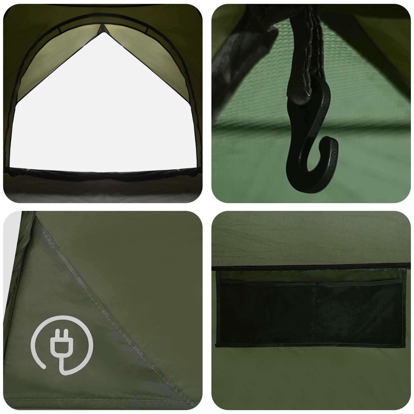 Camping Tent Met Regenhoes Waterdicht Koepel Olijfgroen