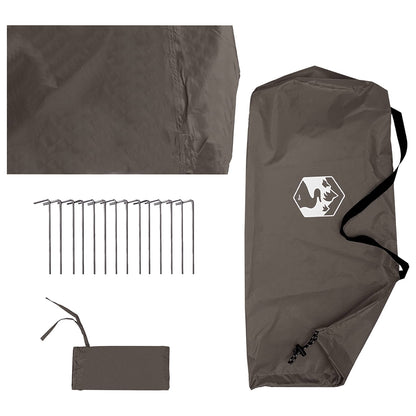 Campingzeil Met Gaaswanden Bruin Grijs 340 X 260 X 220 Cm