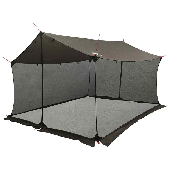 Campingzeil Met Gaaswanden Bruin Grijs 340 X 260 X 220 Cm