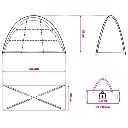 Opbergtent 120 X 50 X 70 Cm Polyester En Staal
