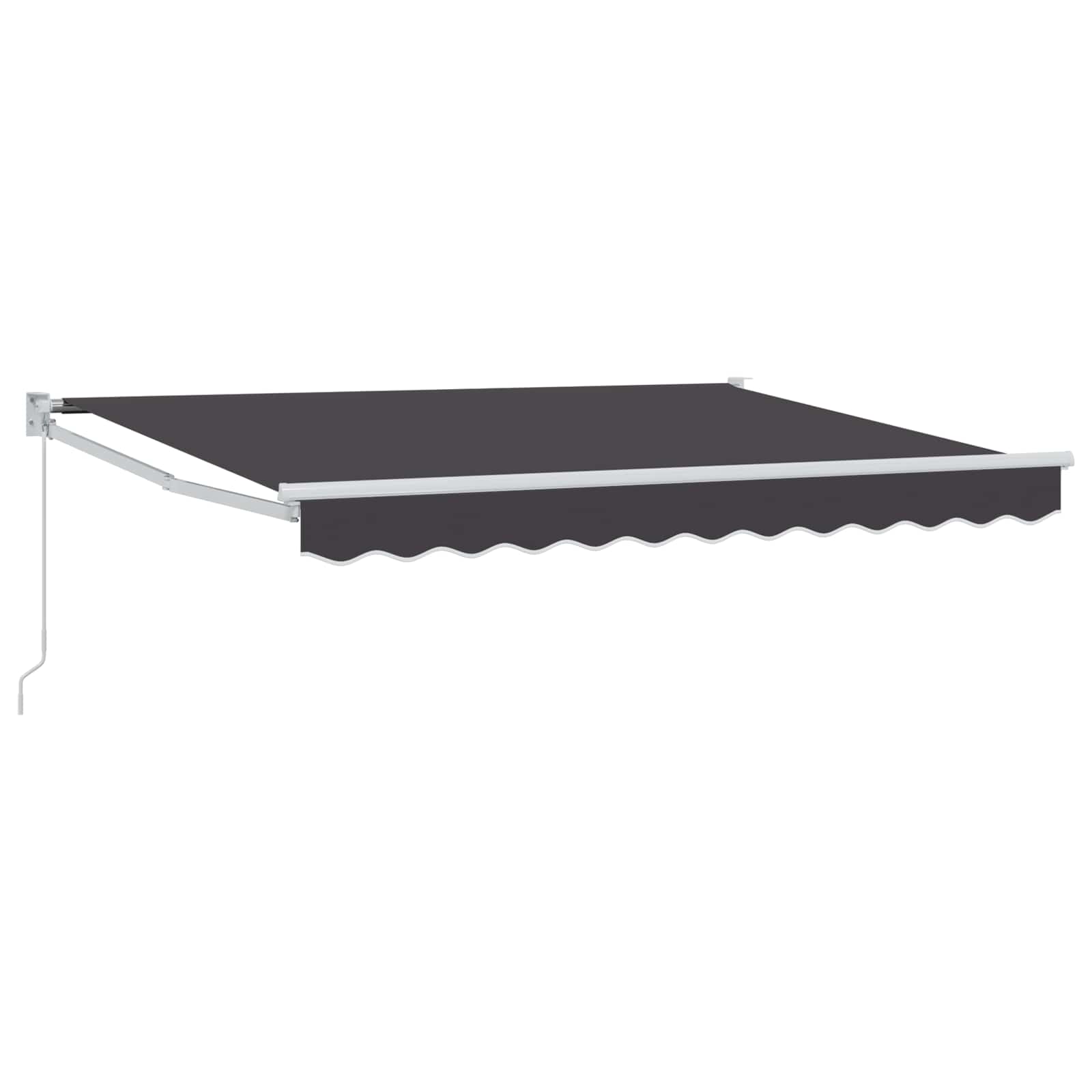 Luifel Uittrekbaar Stof En Aluminium Antracietkleurig Antracietkleurig (Wit Frame)