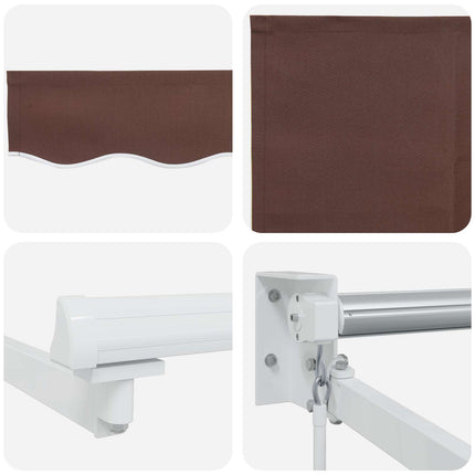 Uitschuifbare Luifel Bruin 100% Polyester En Aluminium Bruin (Wit Frame)