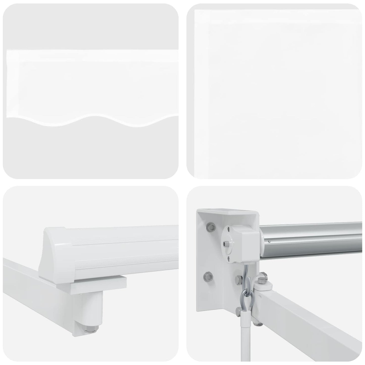 Uitschuifbare Luifel Wit 3 X 2 M 100% Polyester En Aluminium Beige (Wit Frame)