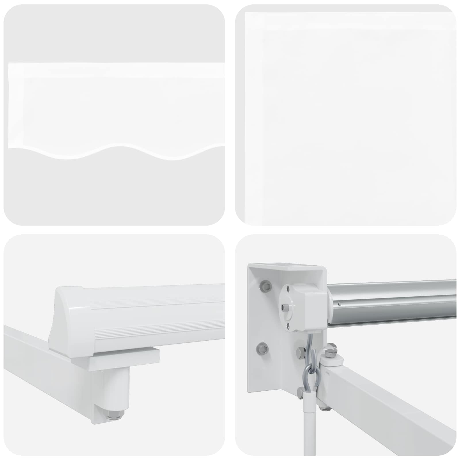Uitschuifbare Luifel Wit 3 X 2 M 100% Polyester En Aluminium Beige (Wit Frame)