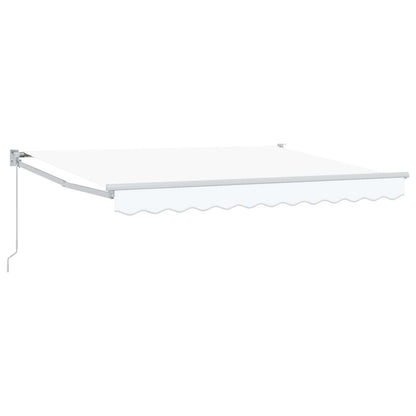 Uitschuifbare Luifel Wit 3 X 2 M 100% Polyester En Aluminium Beige (Wit Frame)