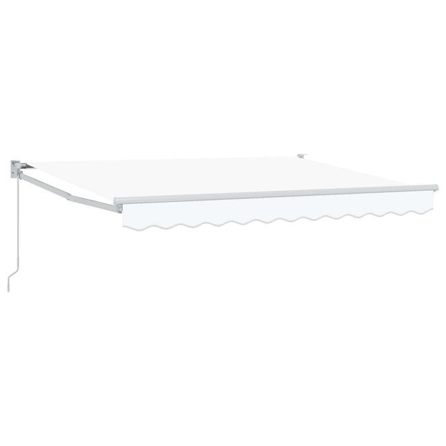 Uitschuifbare Luifel Wit 3 X 2 M 100% Polyester En Aluminium Beige (Wit Frame)