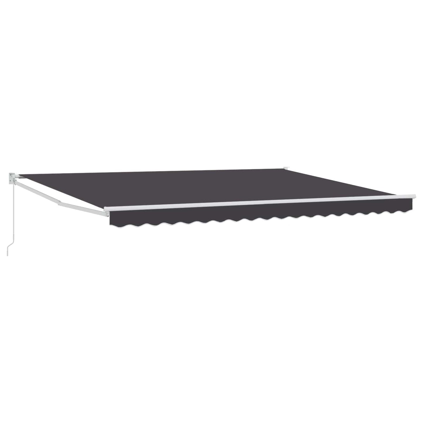 Luifel Uittrekbaar Stof En Aluminium Antracietkleurig Antracietkleurig (Wit Frame)