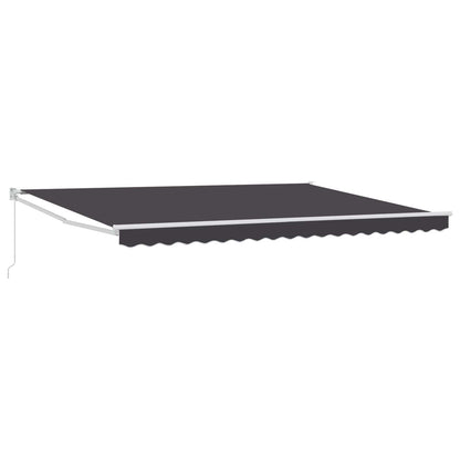 Luifel Uittrekbaar Stof En Aluminium Antracietkleurig Antracietkleurig (Wit Frame)