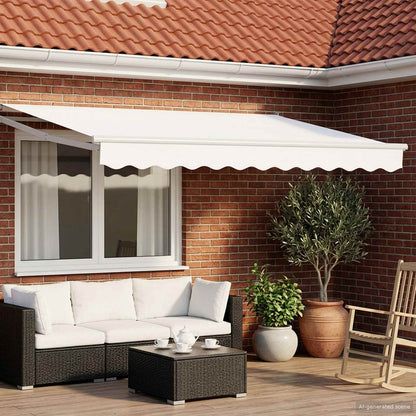 Elektrisch Uittrekbaar Zonnescherm Wit 3 X 2 M Beige