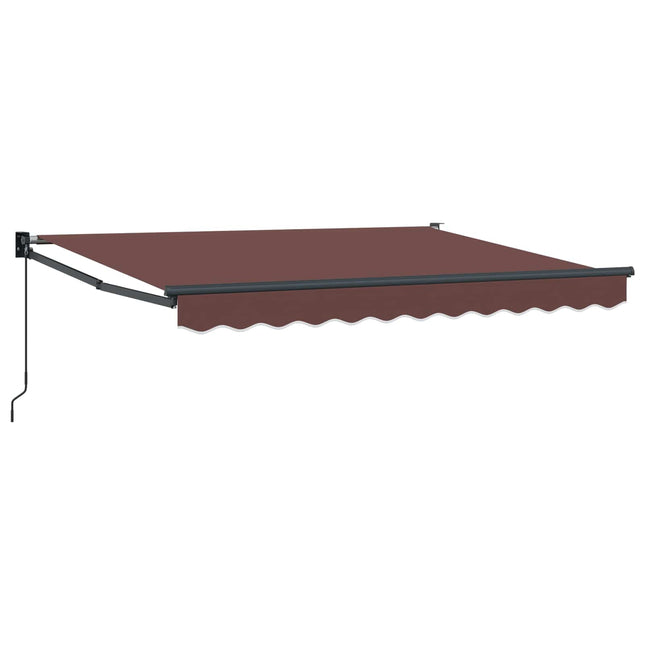 Uitschuifbare Luifel Bruin 100% Polyester En Aluminium Bruin (Anthraciet Frame)