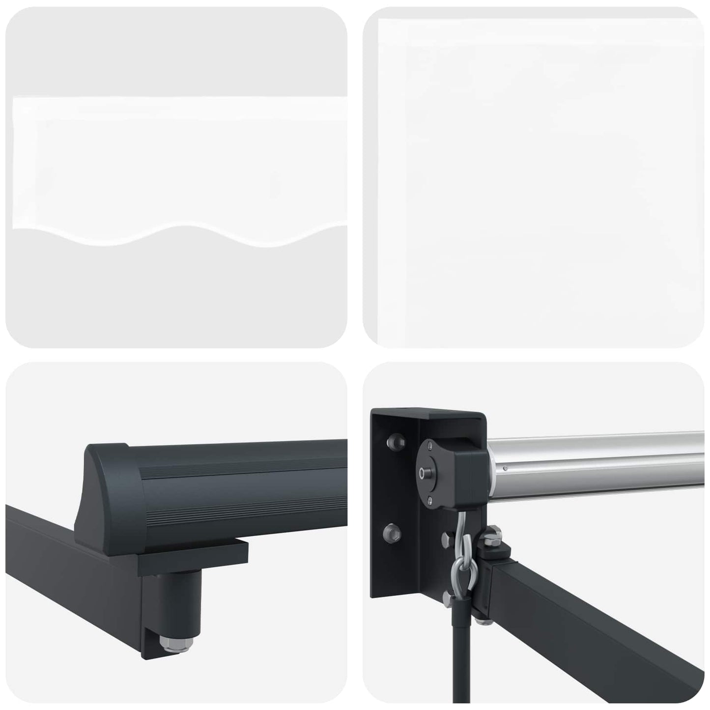 Uitschuifbare Luifel Wit 3 X 2 M 100% Polyester En Aluminium Beige (Anthraciet Frame)
