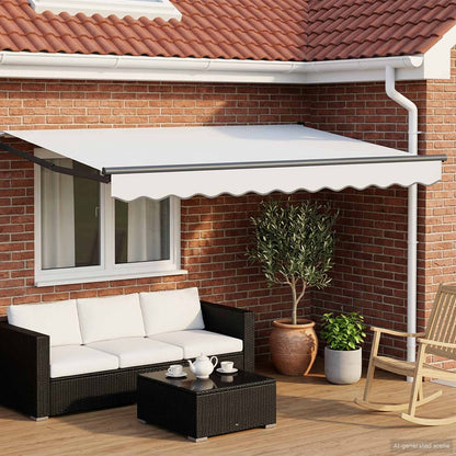 Uitschuifbare Luifel Wit 3 X 2 M 100% Polyester En Aluminium Beige (Anthraciet Frame)