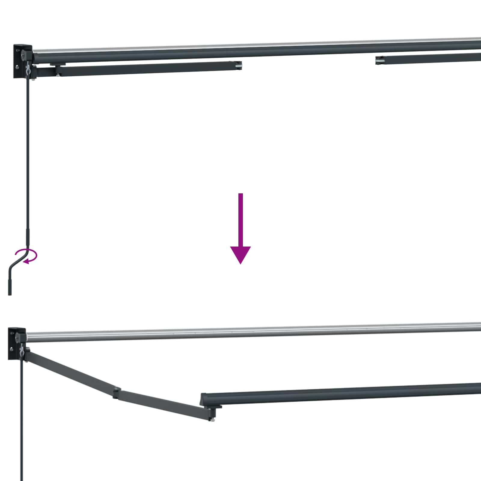 Uitschuifbare Luifel Wit 3 X 2 M 100% Polyester En Aluminium Beige (Anthraciet Frame)