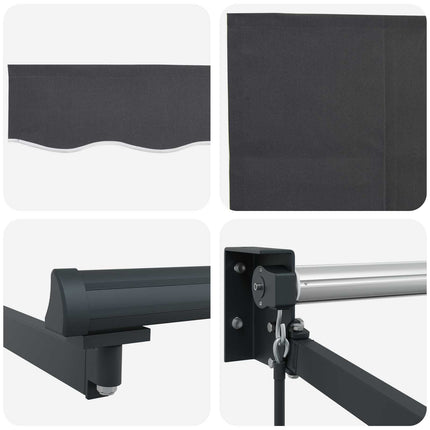 Uitschuifbare Luifel Antracietkleurig Anthraciet (Anthraciet Frame)