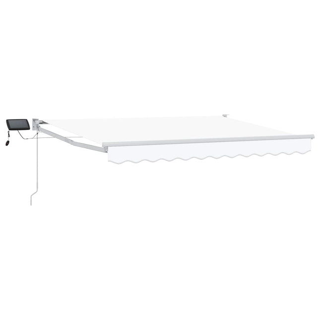 Handbediende Luifel Met Led's Wit 3 X 2 M Geel, Oranje En Wit