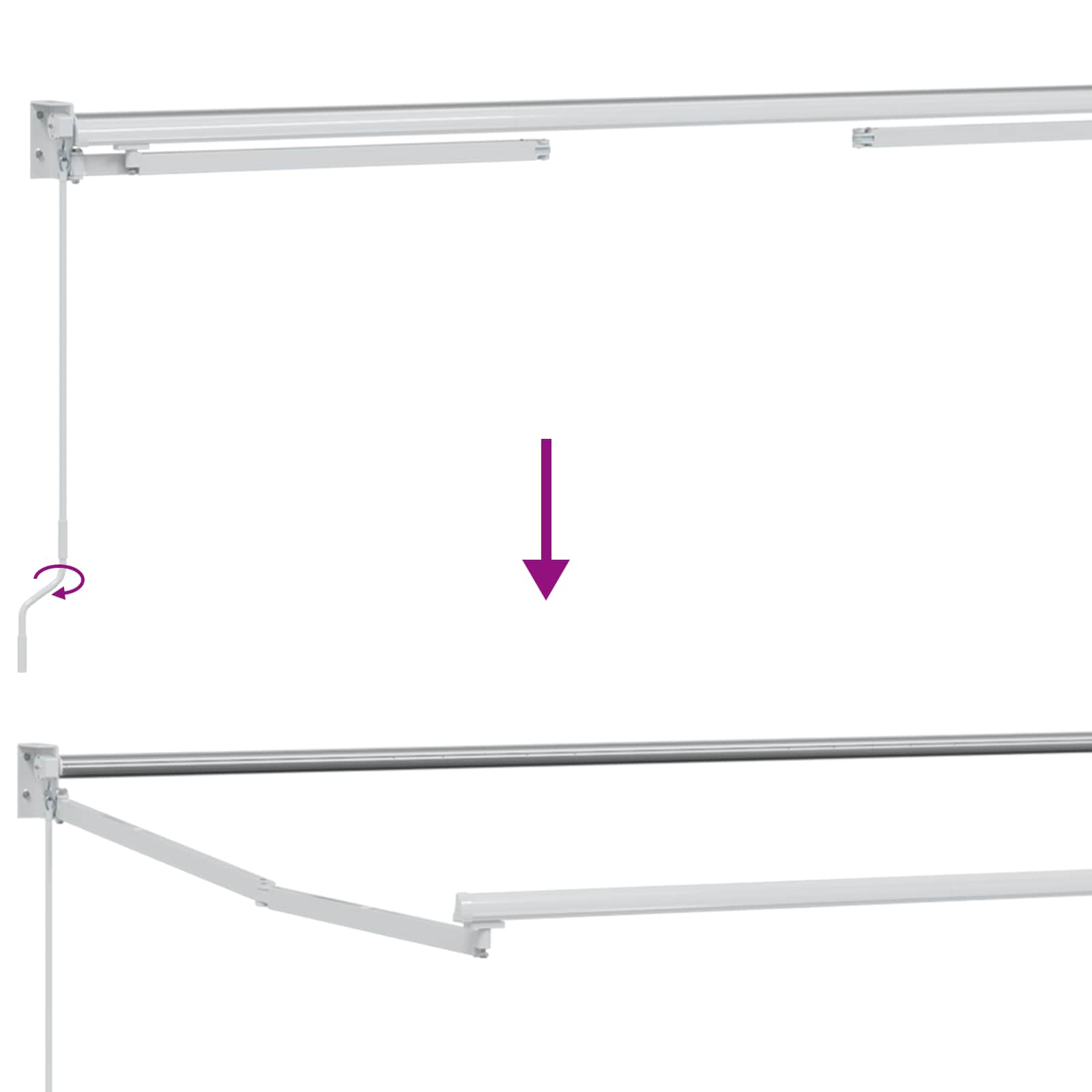 Handbediende Luifel Met Led's Wit 3 X 2 M Geel, Oranje En Wit