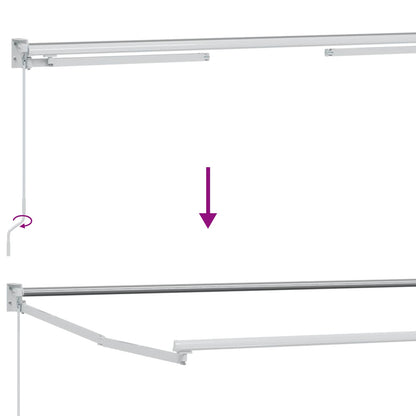 Handbediende Luifel Met Led's Wit 3 X 2 M Geel, Oranje En Wit