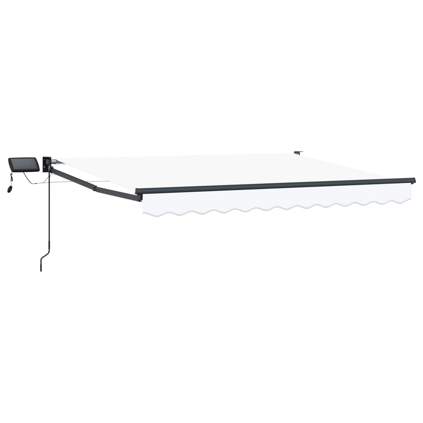 Handbediende Luifel Met Led's Wit En Antracietkleurig 3 X 2 M Geel, Oranje En Wit