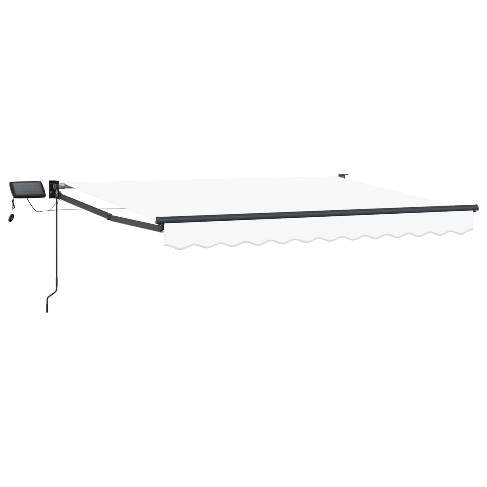 Handbediende Luifel Met Led's Wit En Antracietkleurig 3 X 2 M Geel, Oranje En Wit
