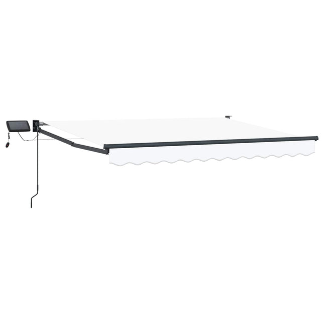 Handbediende Luifel Met Led's Wit En Antracietkleurig 3 X 2 M Geel, Oranje En Wit