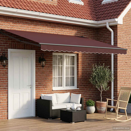 Elektrisch Uittrekbaar Zonnescherm Bordeaux Rood Groen En Wit