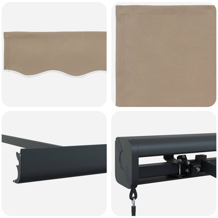Inklapbaar Zonnescherm Beige 4 × 3 M Canvas En Aluminium Groen En Wit