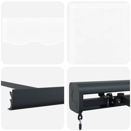 Inklapbaar Zonnescherm Wit 4 × 3 M Canvas En Aluminium Groen En Wit