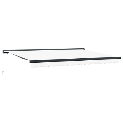 Inklapbaar Zonnescherm Wit 4 × 3 M Canvas En Aluminium Groen En Wit