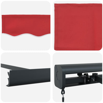 Inklapbaar Zonnescherm Rood 4 × 3 M Canvas En Aluminium Groen En Wit