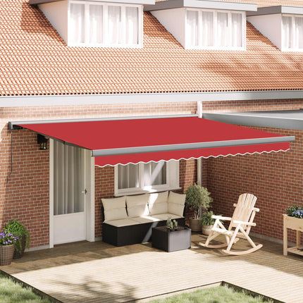 Inklapbaar Zonnescherm Rood 4 × 3 M Canvas En Aluminium Groen En Wit