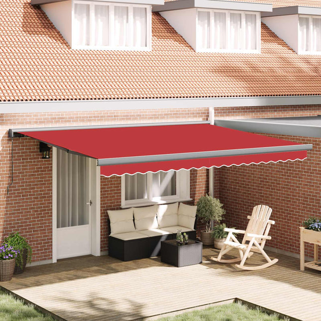 Inklapbaar Zonnescherm Rood 4 × 3 M Canvas En Aluminium Groen En Wit