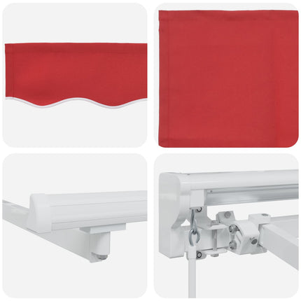 Uitschuifbare Luifel Rood Rood (Wit Frame)