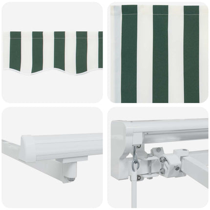 Uitschuifbare Luifel En Groen En Wit (Wit Frame)