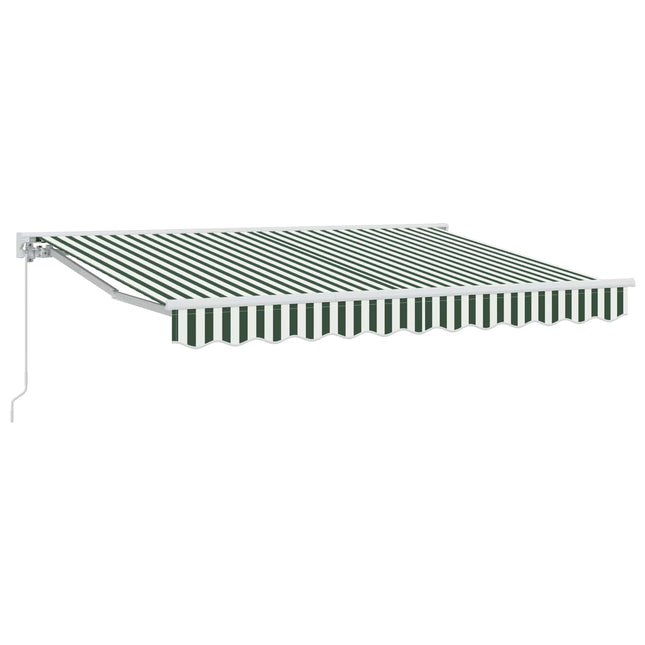 Uitschuifbare Luifel En Groen En Wit (Wit Frame)