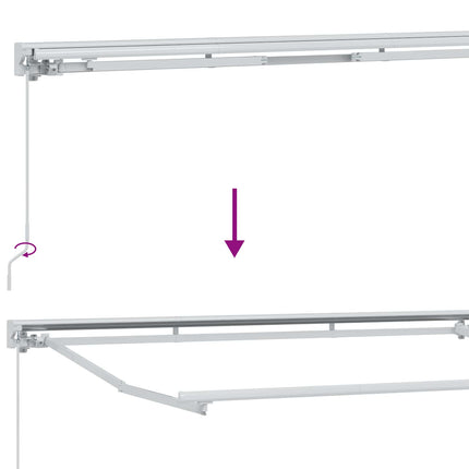 Uitschuifbare Luifel En Groen En Wit (Wit Frame)