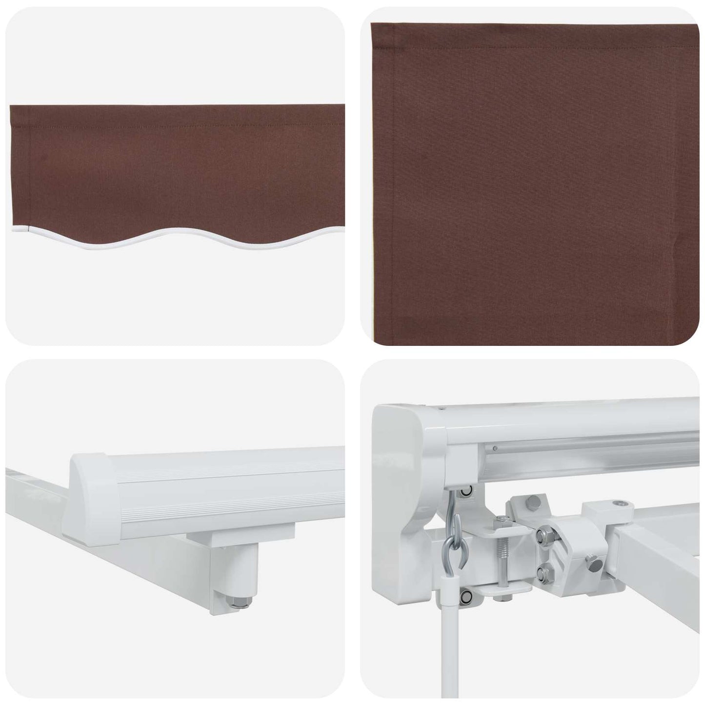 Uitschuifbare Luifel Bruin Bruin (Wit Frame)