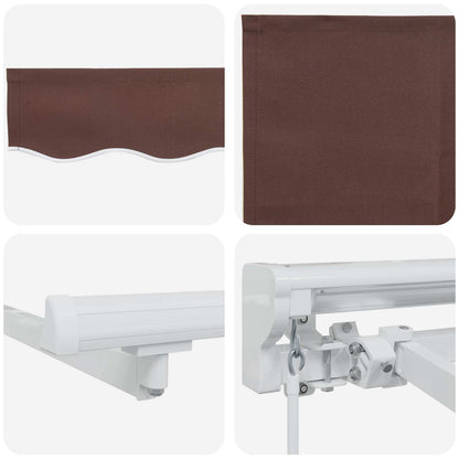 Uitschuifbare Luifel Bruin Bruin (Wit Frame)