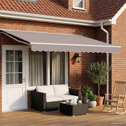 Zijde Frame Lichtgrijs 350 X 200 Cm Polyester Met Pu-Coating Lichtgrijs (Wit Frame)