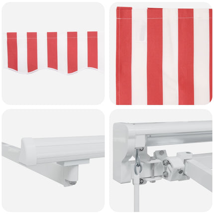 Uitschuifbare Luifel En Rood En Wit (Wit Frame)