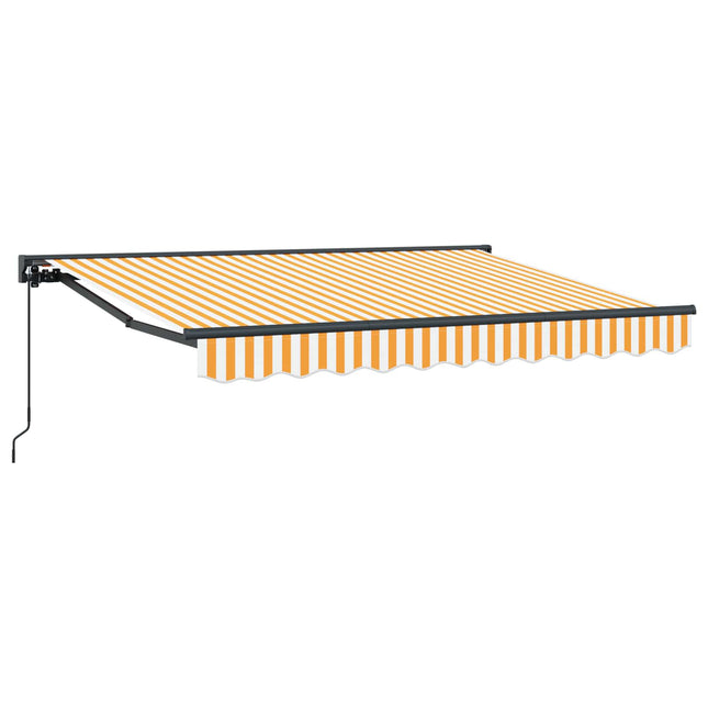 Uitschuifbare Luifel En Geel En Wit (Anthraciet Frame)