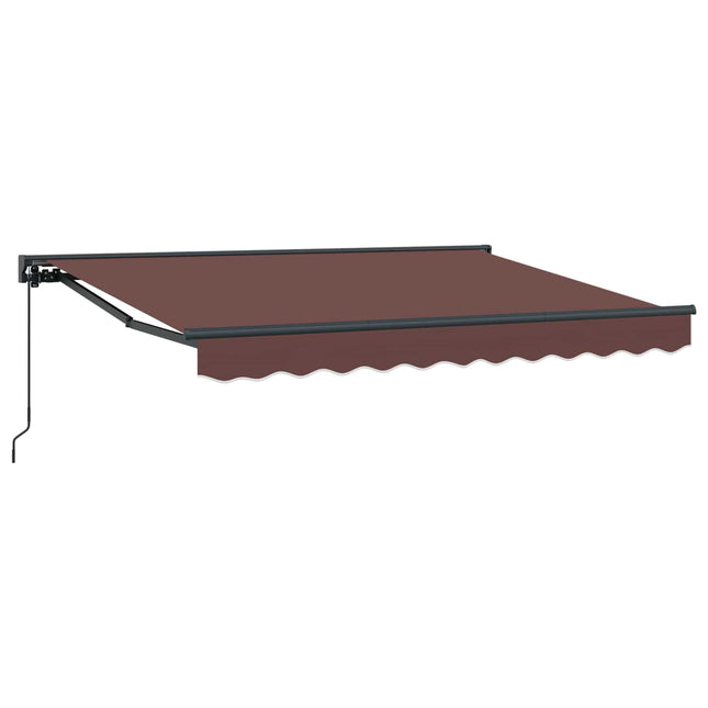 Inklapbaar Zonnescherm Bruin 400 × 300 Cm Aluminium En Stof Bruin (Anthraciet Frame)